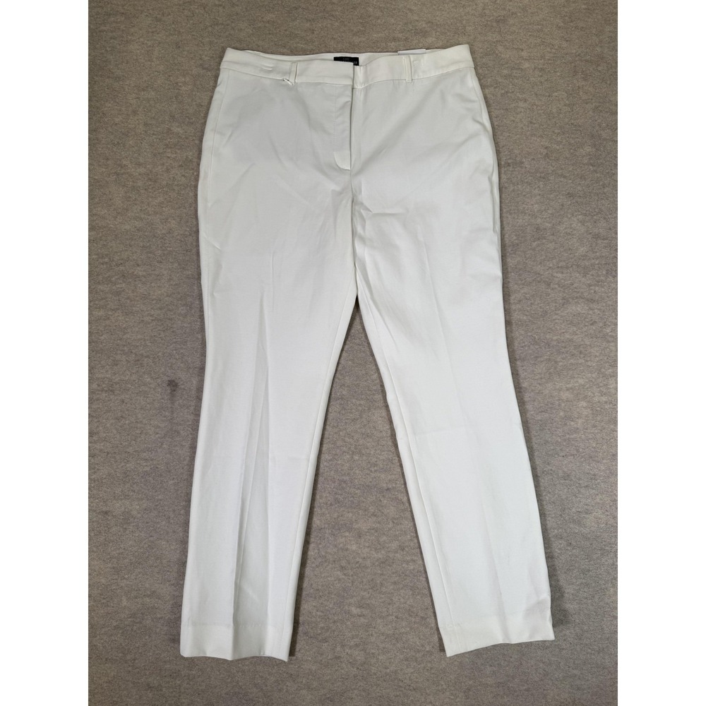 White House Black Market Dress Pants Womens 14 White Slim Trouser Stretch Twill